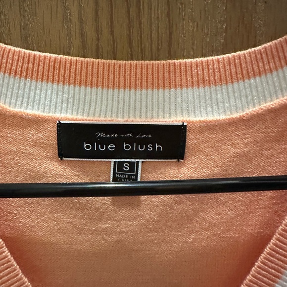 NWOT Blue Blush Orange Sweater Vest - Picture 3 of 3